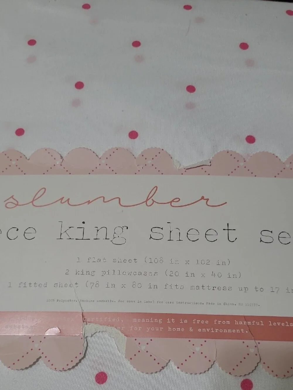 Slumber King 4-Piece Polka Dot Sheet Set
